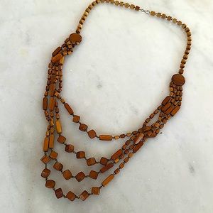 Wooden bead necklace Boho chic
